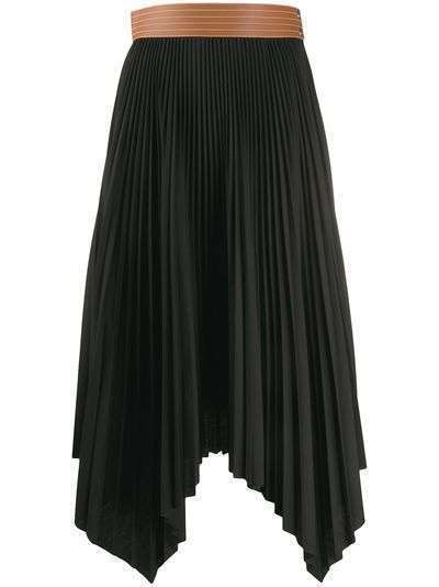 LOEWE плиссированная юбка с асимметричным подолом