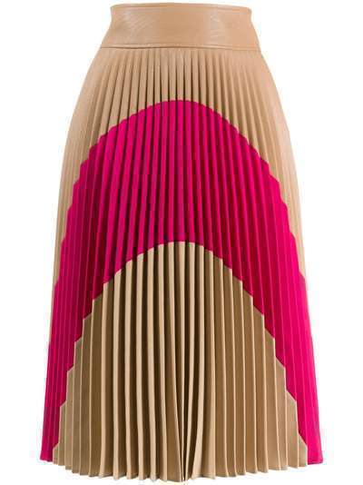 Stella McCartney плиссированная юбка миди в стиле колор-блок