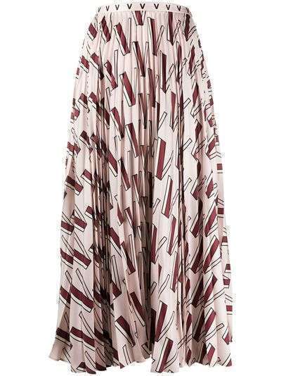 Valentino плиссированная юбка с логотипом