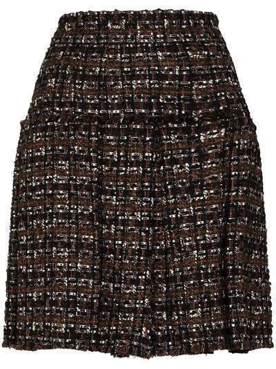 Dolce & Gabbana твидовая юбка со складками