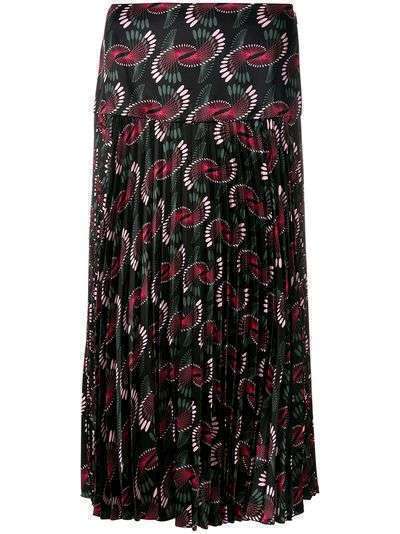 Fendi geometric print pleated skirt