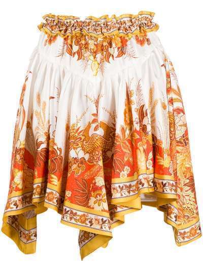 Zimmermann юбка с цветочным принтом и складками