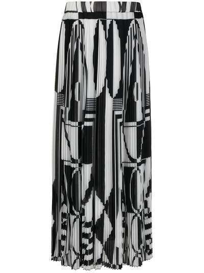 Balmain юбка с плиссировкой и геометричным принтом