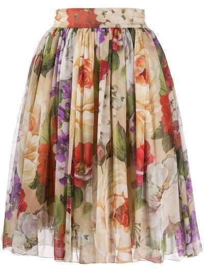 Dolce & Gabbana расклешенная юбка с цветочным принтом