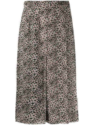 Rochas юбка с цветочным принтом и складками