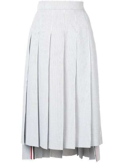 Thom Browne полосатая юбка-миди в складку
