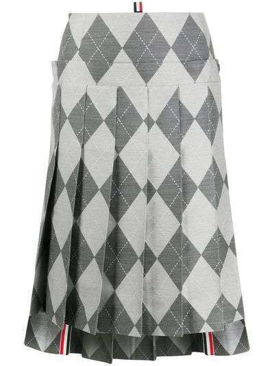 Thom Browne плиссированная юбка с узором аргайл