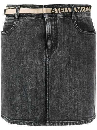 Stella McCartney джинсовая юбка с логотипом на поясе