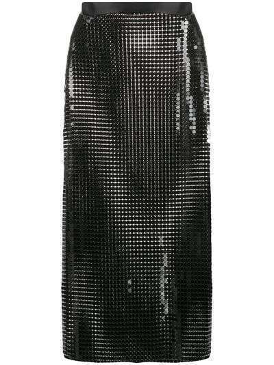 Christopher Kane декорированная юбка миди с разрезами сбоку