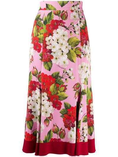 Dolce & Gabbana юбка миди с цветочным принтом