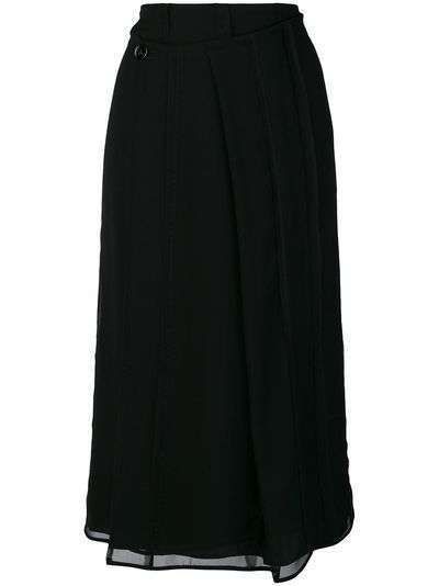 Carven pleated wrap skirt