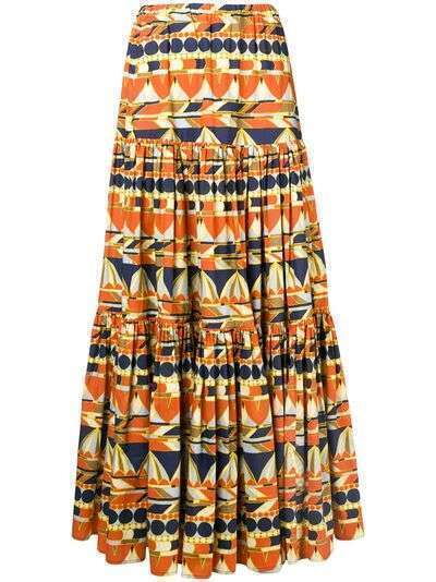 La Doublej geometric printed skirt