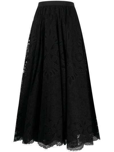 RedValentino кружевная юбка с завышенной талией