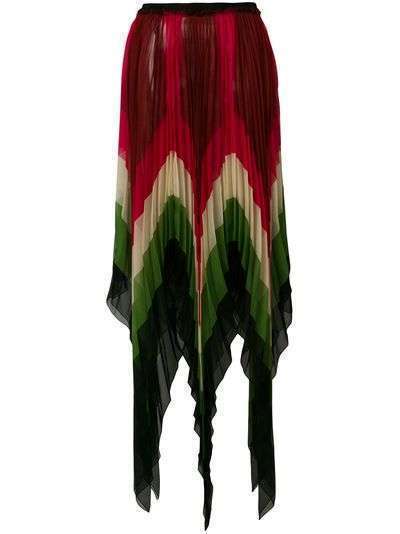 Gucci плиссированная юбка с асимметричным подолом