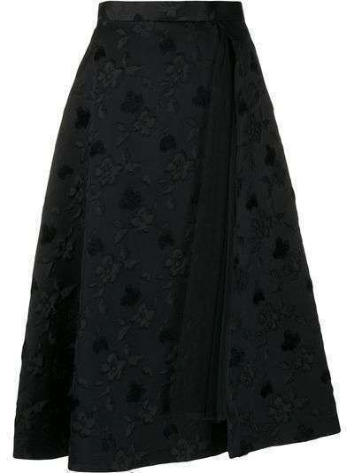 Comme Des Garçons Noir Kei Ninomiya жаккардовая юбка миди с цветочным узором