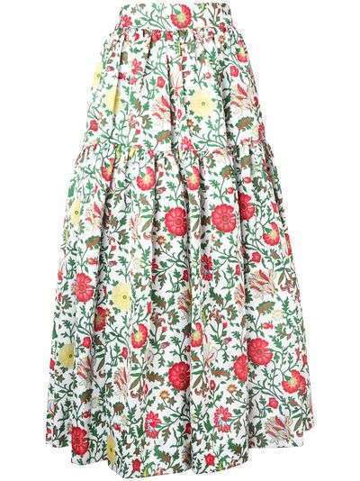 La Doublej tiered floral skirt