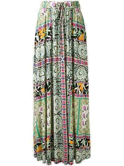 Etro плиссированная юбка с цветочным принтом