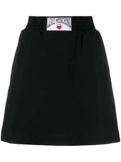Love Moschino юбка мини с нашивкой-логотипом