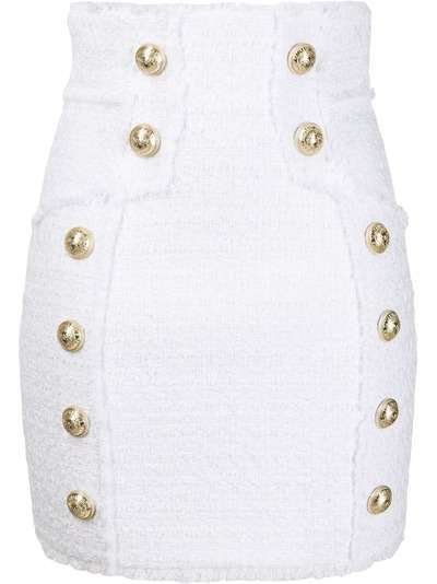Balmain юбка мини с декоративными пуговицами
