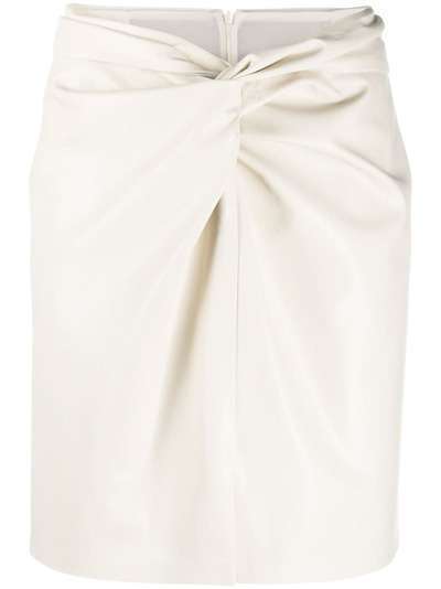 Nanushka юбка из искусственной кожи с драпировкой