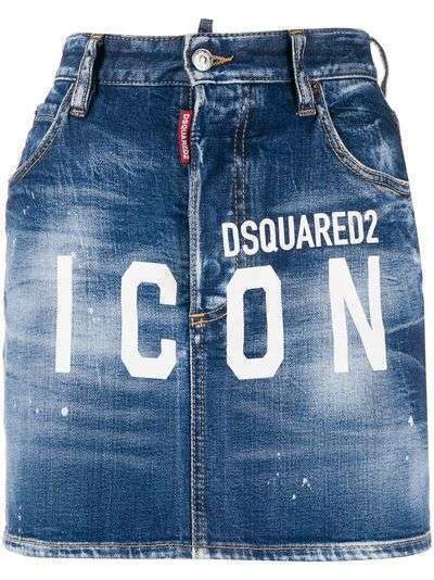 Dsquared2 джинсовая юбка Icon с логотипом