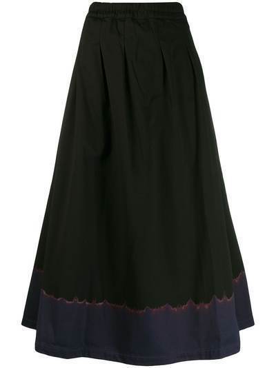 Suzusan расклешенная юбка с контрастным принтом