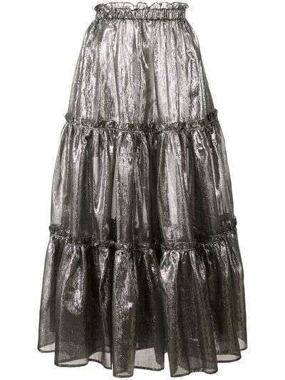 Lisa Marie Fernandez юбка с оборками и металлическим отблеском
