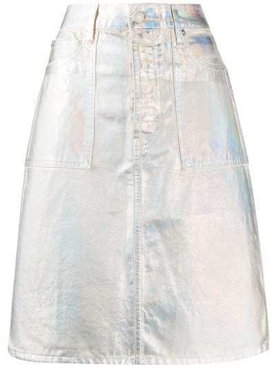 Helmut Lang юбка А-силуэта с эффектом металлик