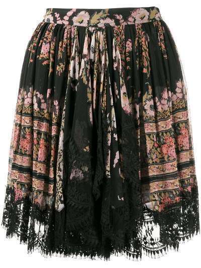 Etro расклешенная юбка с цветочным принтом