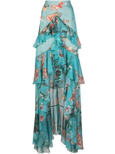 PatBO длинная юбка с цветочным принтом и оборками