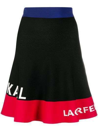 Karl Lagerfeld юбка в стиле колор-блок с логотипом