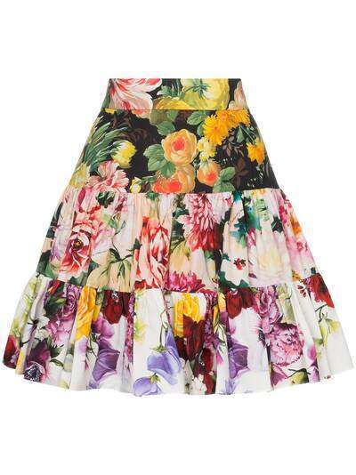 Dolce & Gabbana мини-юбка с цветочным принтом