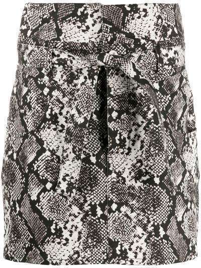 The Attico юбка мини со змеиным принтом