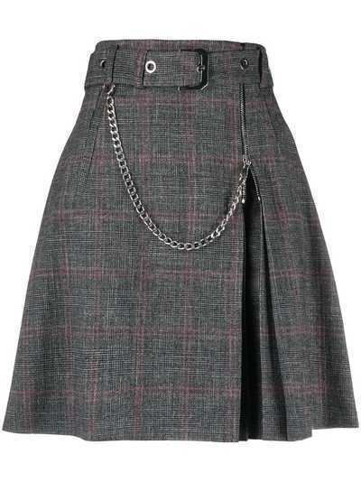 Alberta Ferretti клетчатая юбка мини с поясом