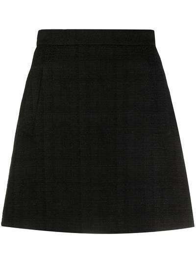 Etro твидовая юбка с завышенной талией