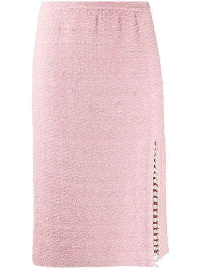 Giambattista Valli твидовая юбка-карандаш с искусственным жемчугом
