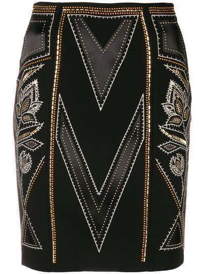 Just Cavalli stud-embellished pencil skirt