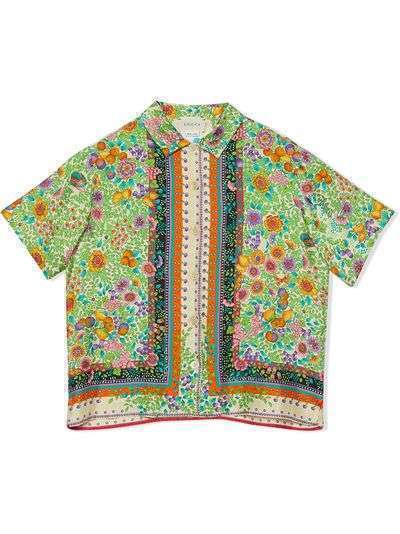 Gucci Kids рубашка с цветочным принтом