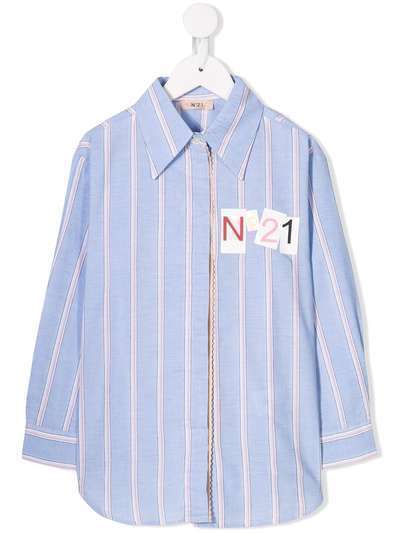 Nº21 Kids рубашка в полоску с логотипом