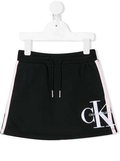 Calvin Klein Kids юбка с поясом на шнурке и вышитым логотипом