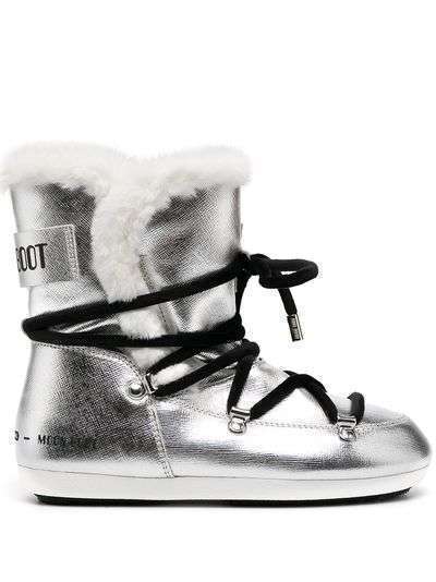 Moon Boot зимние ботинки с эффектом металлик