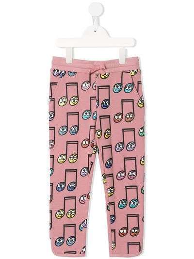 Stella McCartney Kids спортивные брюки Happy Notes с принтом