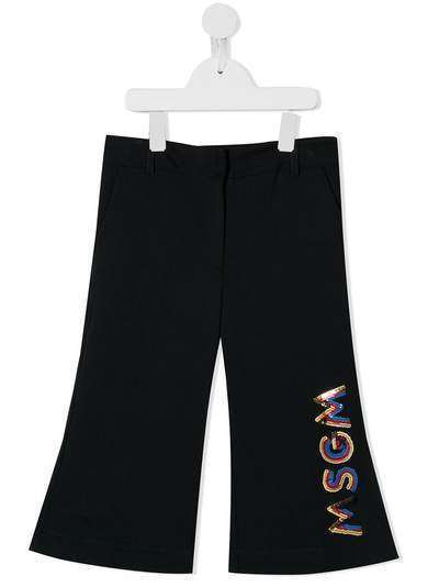 Msgm Kids широкие брюки с логотипом