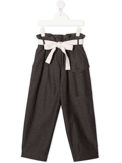 Brunello Cucinelli Kids широкие брюки с завязками