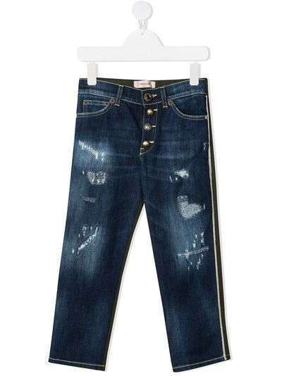 Dondup Kids джинсы с эффектом потертости с контрастными вставками