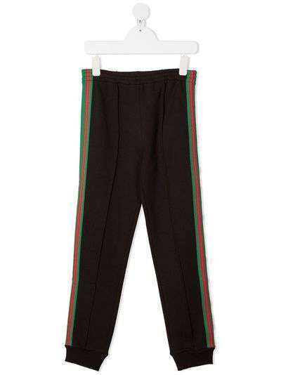 Gucci Kids спортивные брюки с контрастными полосками и логотипом