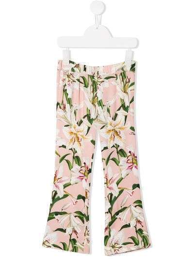 Dolce & Gabbana Kids прямые брюки с цветочным принтом