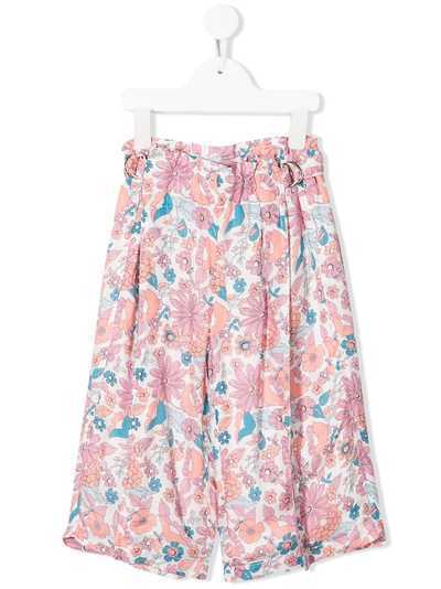 Chloé Kids брюки палаццо с цветочным принтом