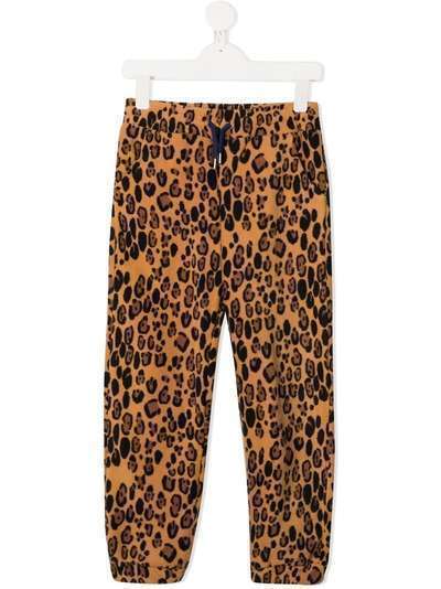 Mini Rodini флисовые брюки с леопардовым принтом