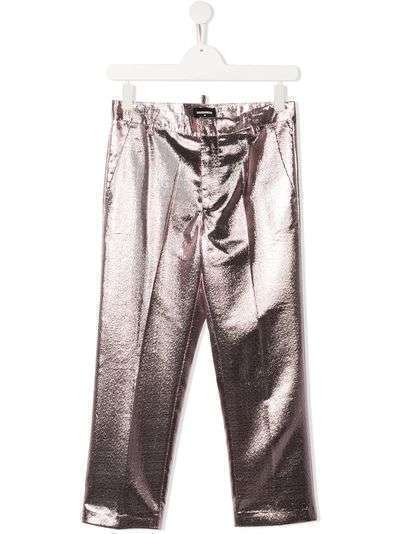 Dsquared2 Kids брюки с эффектом металлик